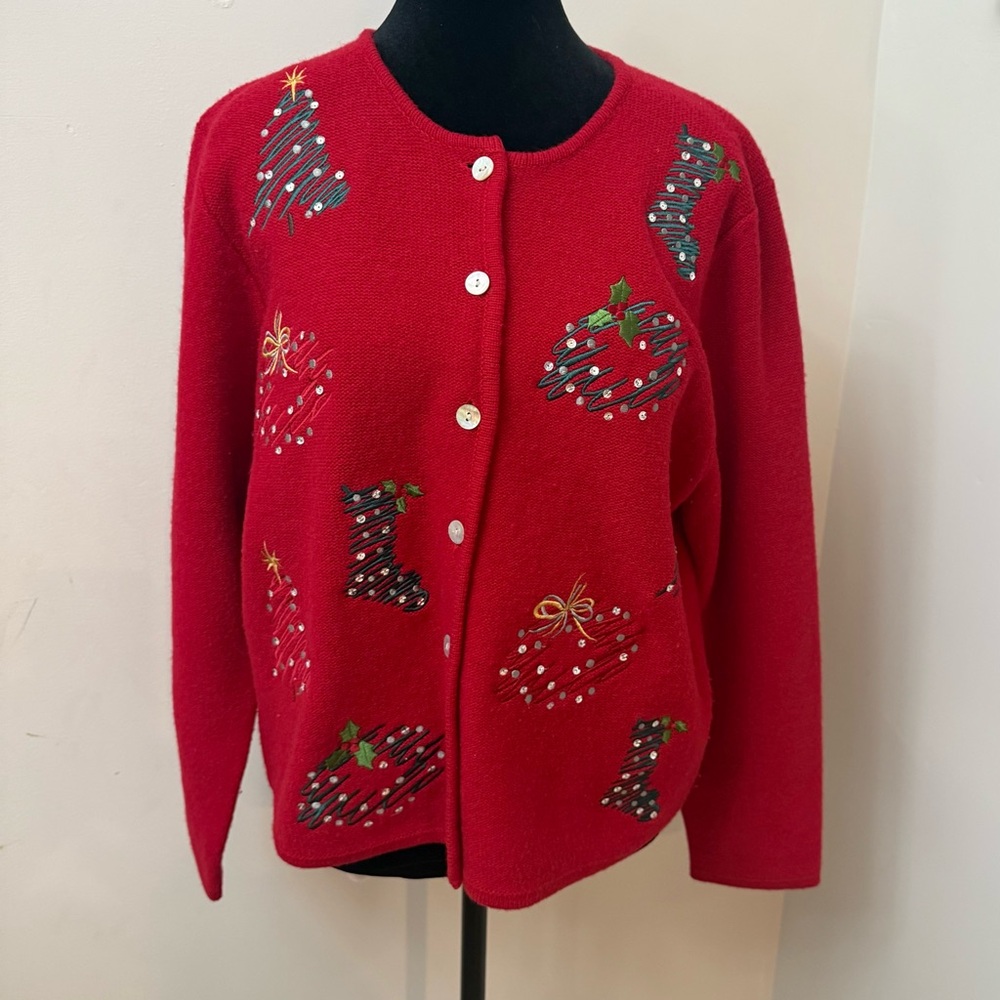 Baxter & Wells vintage Christmas cardigan. Large - Picture 2 of 4